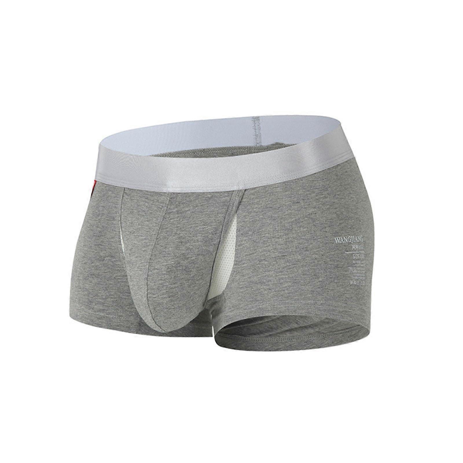 Men's Boxer Shorts XL Grey, Stretch Underwear, Retro Style Trunks, Fashionable Summer Briefs, Comfortable Knickers