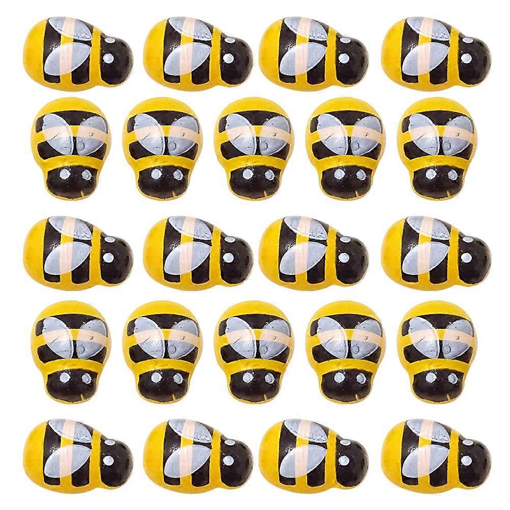 Self-Adhesive Bee Decorations For Craft Projects 200Pcs Yellow Wood Stickers Scrapbooking
