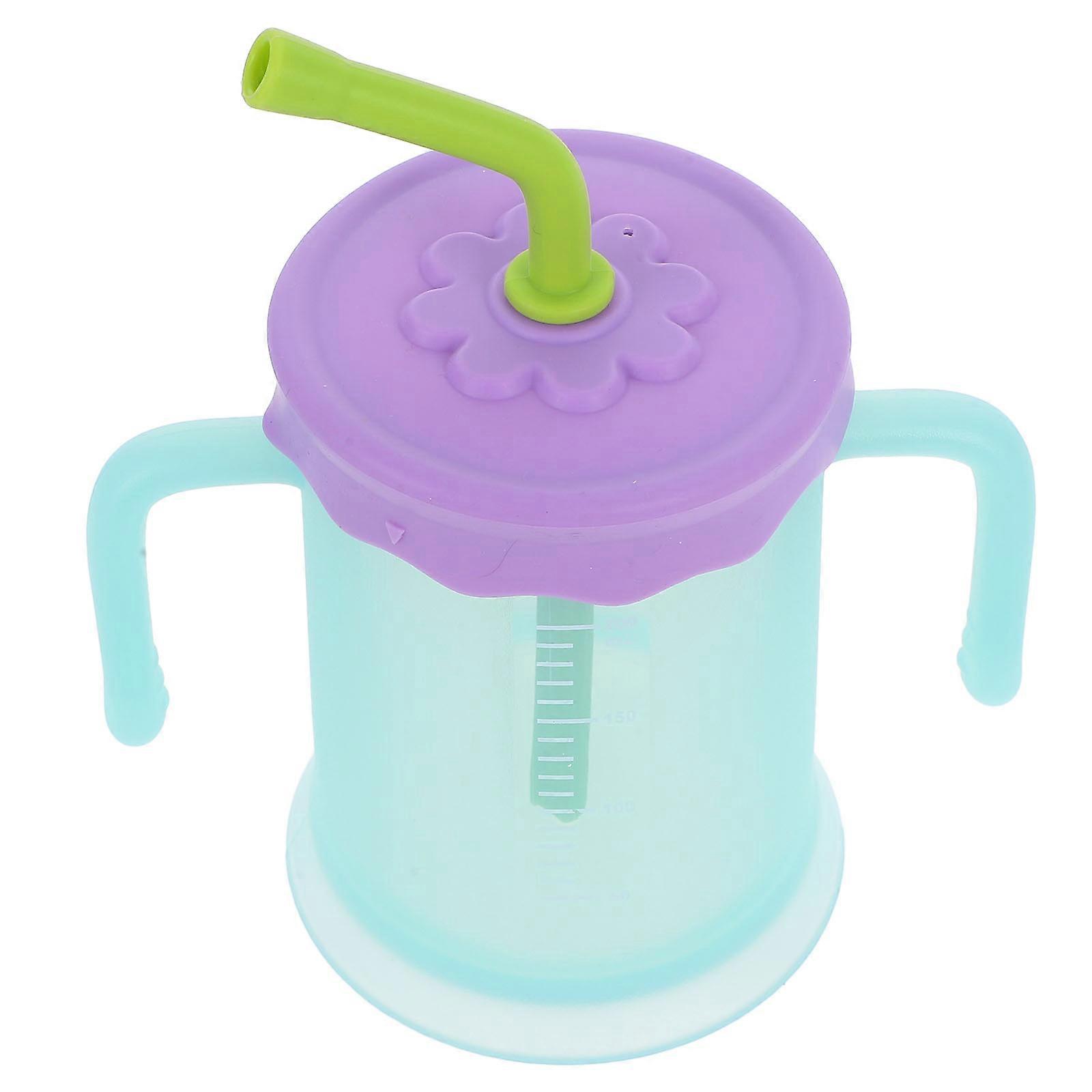 Unbreakable Double Handle Drinking Cup with Straw – Portable Milk Cup for Water, Soup, and Porridge – Safe and Practical Design for Easy Use