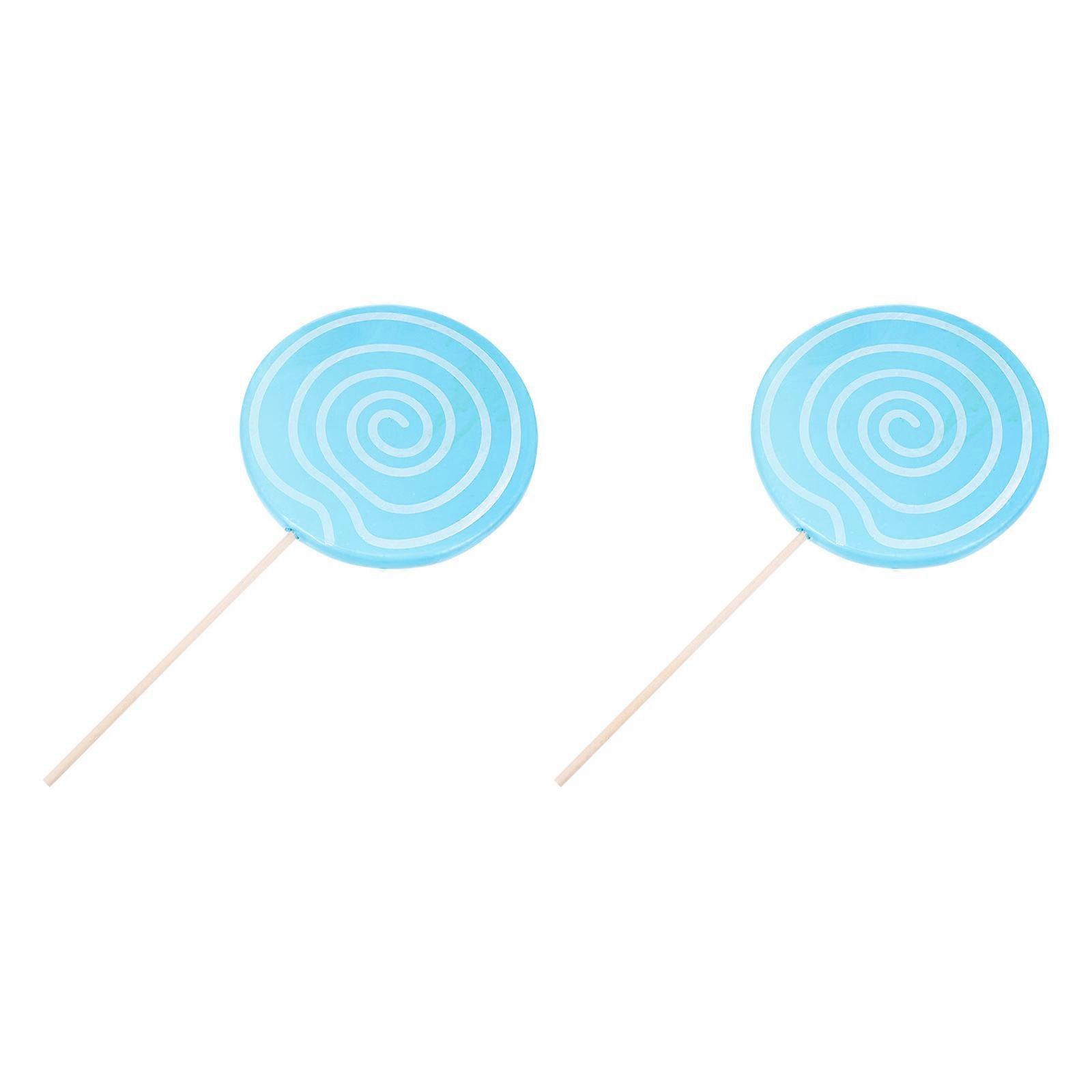 Blue Simulation Lollipop Decoration Photo Props for Creativity and Craft Projects 2pcs