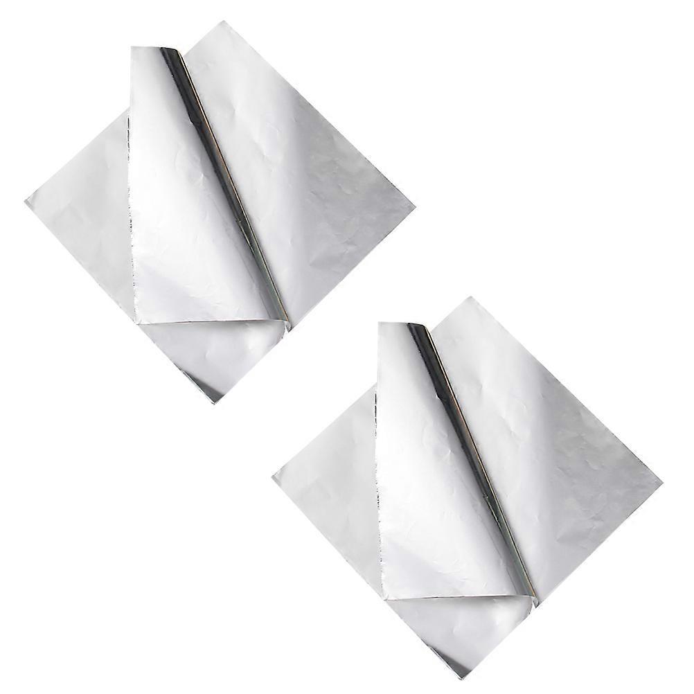 Square Air Fryer Paper Liners Made of Aluminum Foil for Home Use Silver 50 Sheets