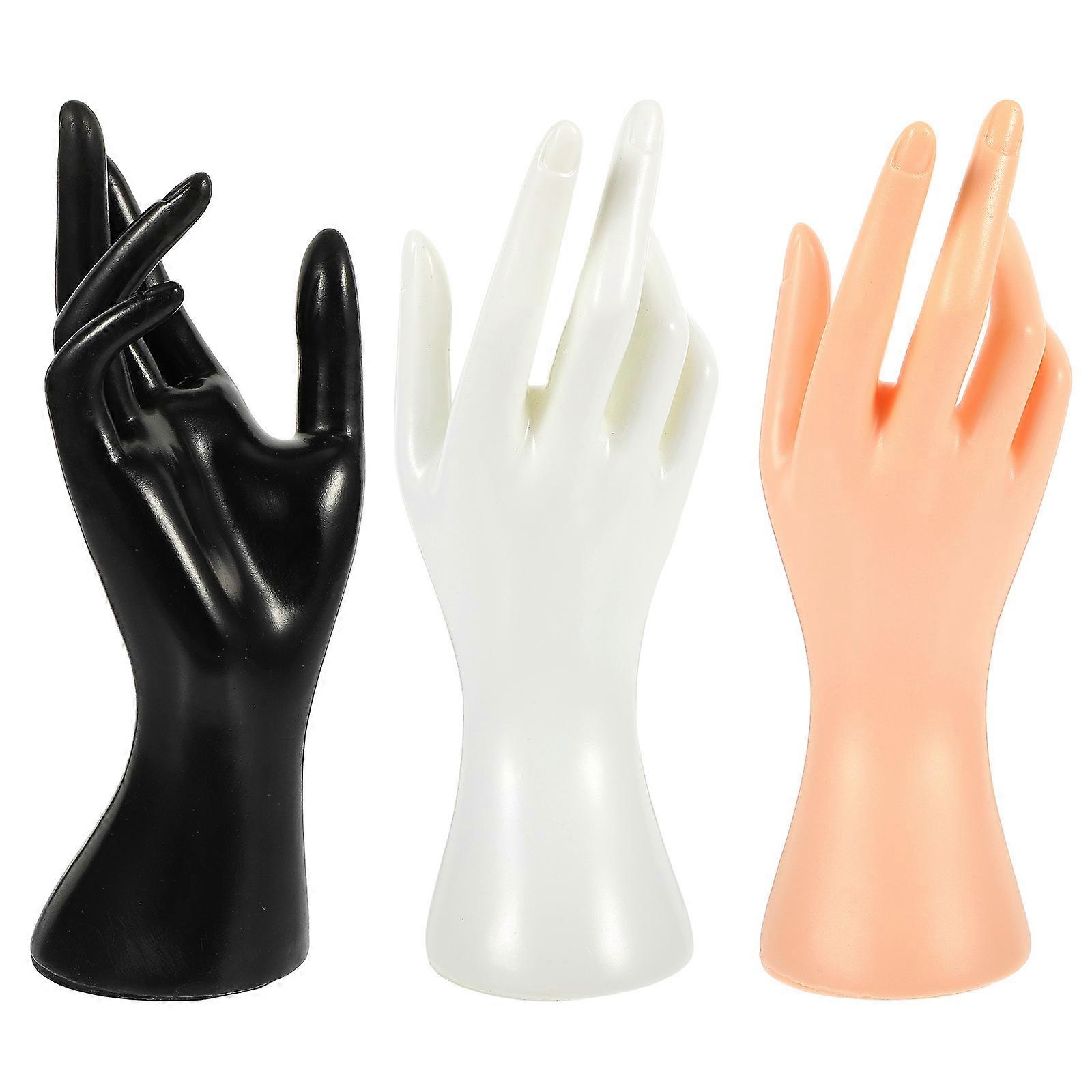3Pcs Mannequin Hand Jewelry Display Stand for Bracelet Ring Watch Assorted Color Plastic