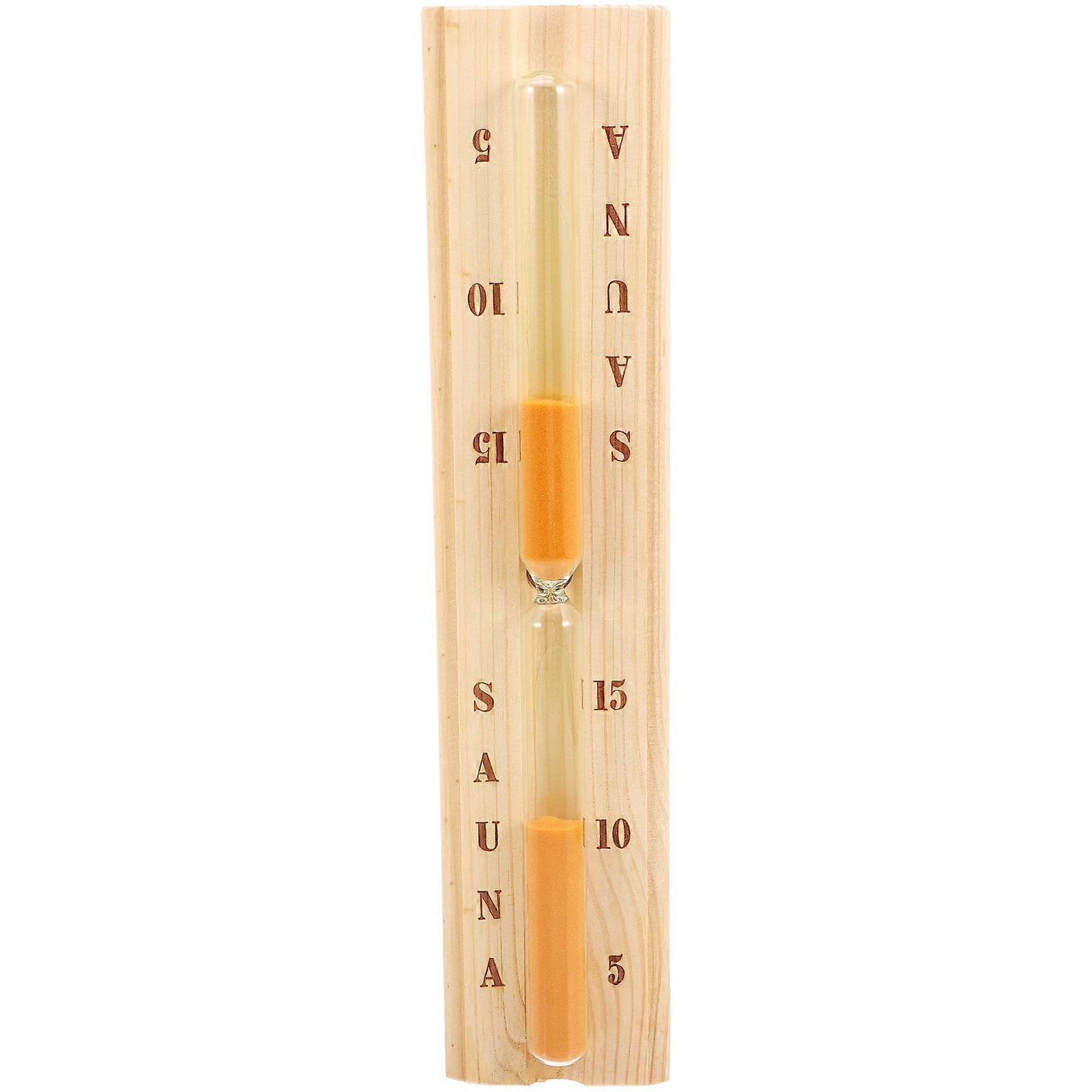 Glass Wood Sauna Hourglass Timer for 15 Minute Timekeeping in Sauna Rooms