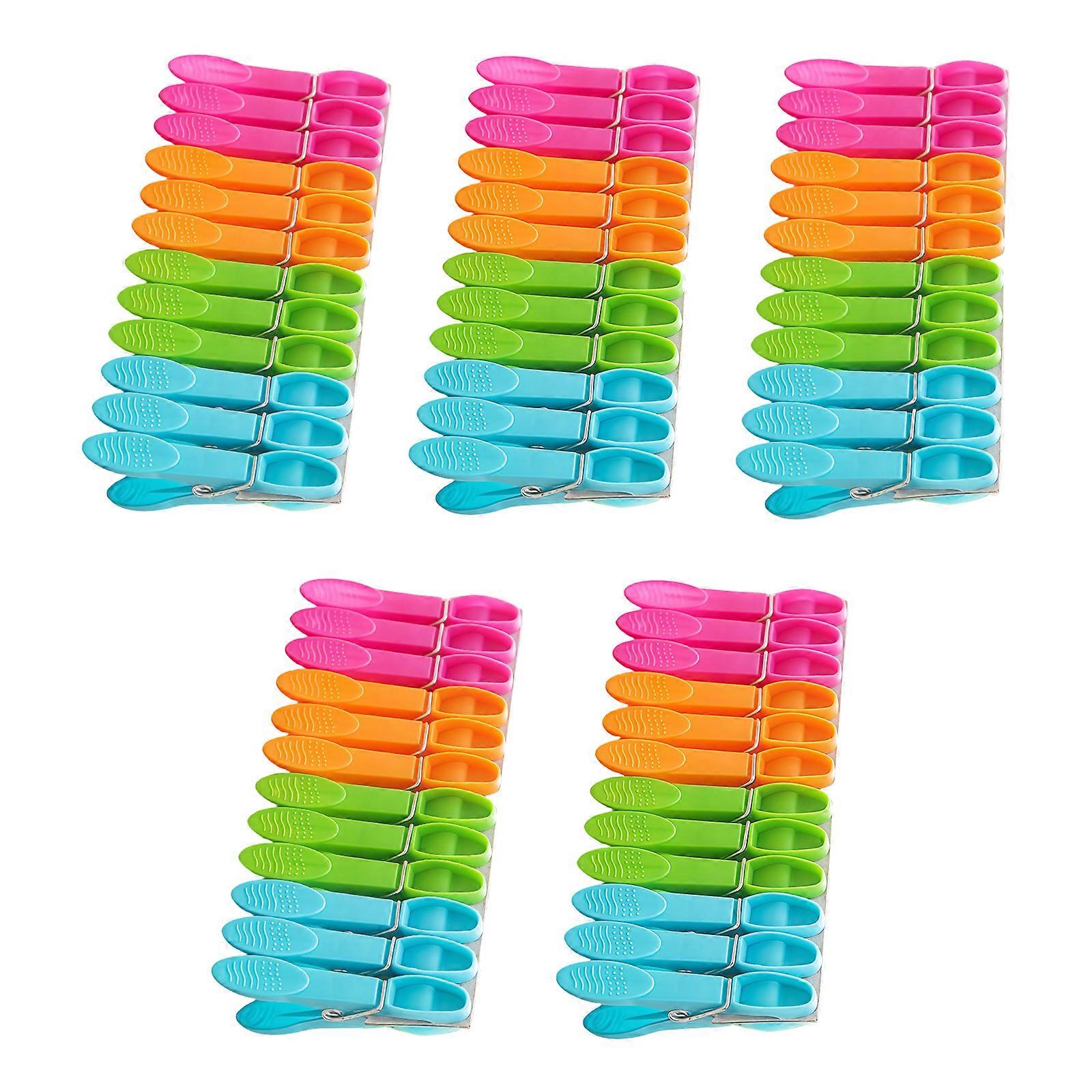Practical Plastic Clothes Pegs Windproof Grip for Thick Fabrics Multipurpose Home and Travel Accessories Multicolor