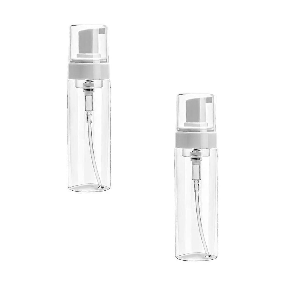 White Plastic Foaming Soap Dispenser Bottle for Storage EnergyConservation Durable 2pcs Set