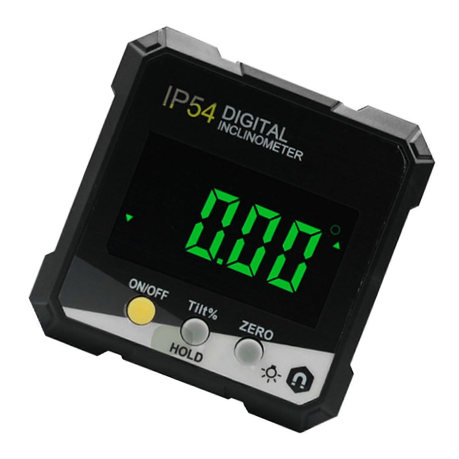 2025 Digital Inclinometer 4x90° Measurement IP54 LCD Screen Magnetic Digital Display Angle Meter Gauge Yellow DLW30D