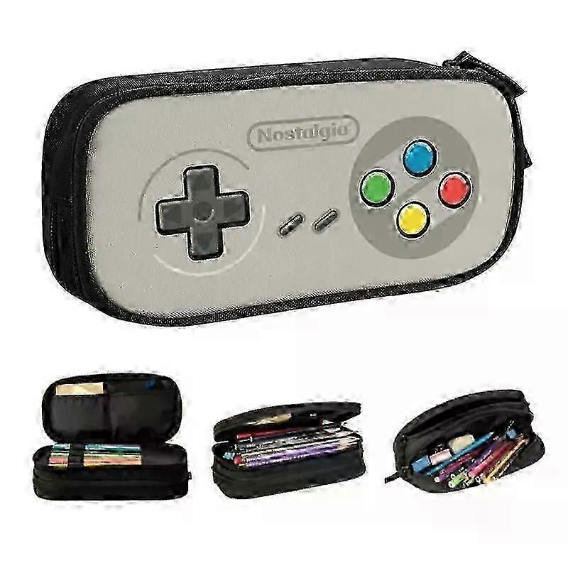 t829 Custom Retro Game Controller Pencil Cases for Boy Girl Big Capacity Video Games Pen Bag Box Stationery io829