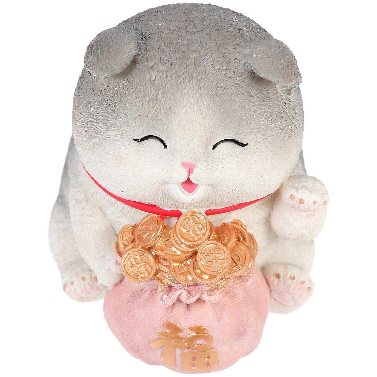 Craftsmanship Fortunate Cat Coin Storage 3Pcs Ideal For Desktop Decor And Home Office Education