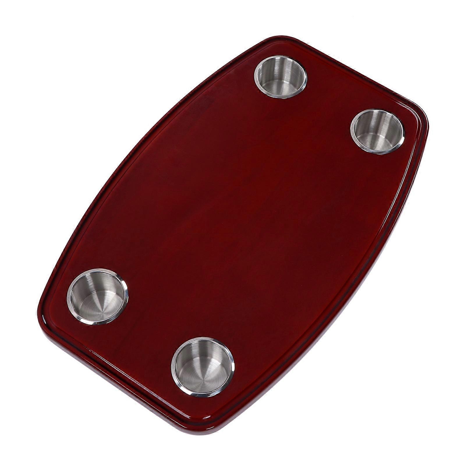 Piano Varnished Oak RV Table Top 600x380x30mm with 4 Cup Holders for Yacht Caravan Camper