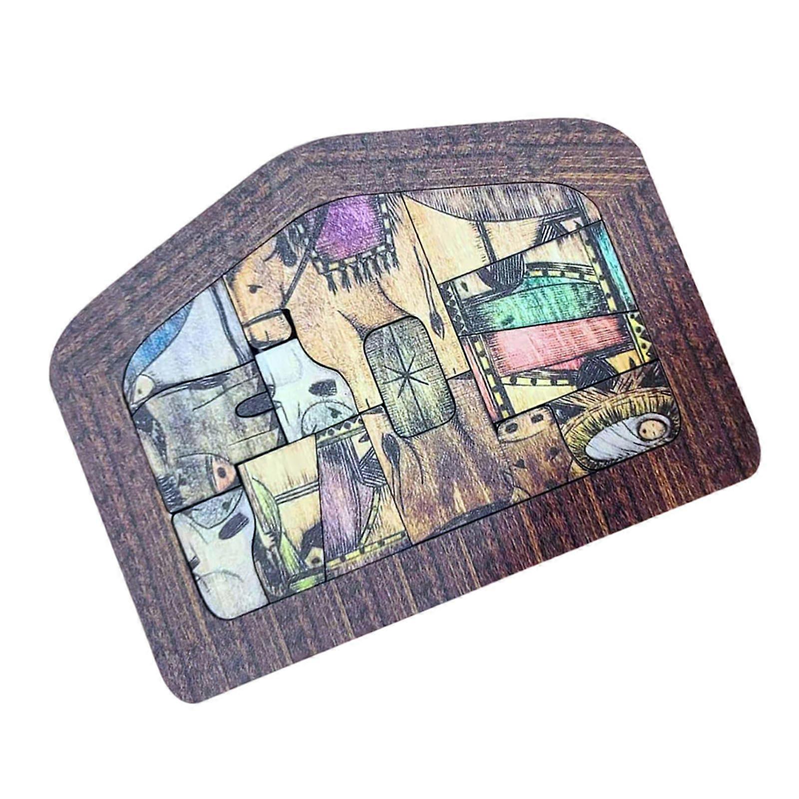 Nativity Puzzle Boxwood Intricately Carved Nativity Display Collectors Item Religious Home Decor