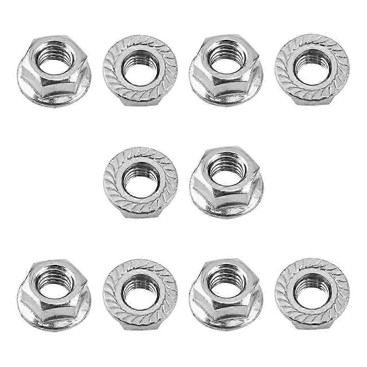 30Pack M8 Serrated Flange Hex Nuts, M8-1.25mm Hexagon Flange Nuts, Locknuts Replacement Nut for DIY
