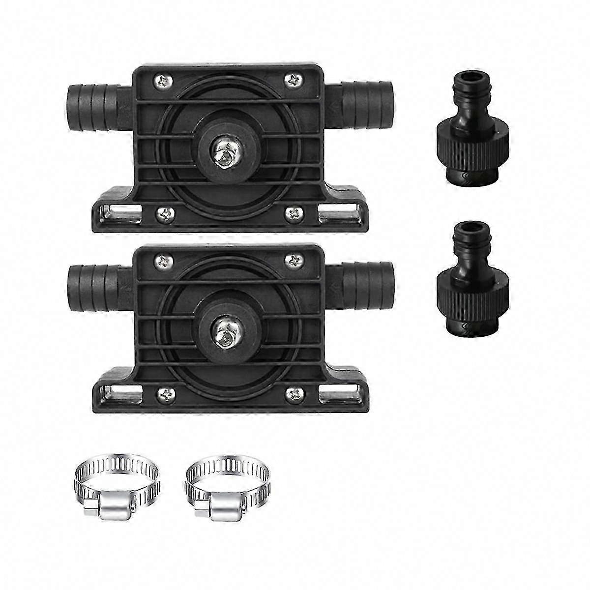 2er-Pack Hand-Elektrobohrer-Wasserpumpe mit Schnellanschlüssen, tragbare Mini-Ölpumpe für Wasserschlauch