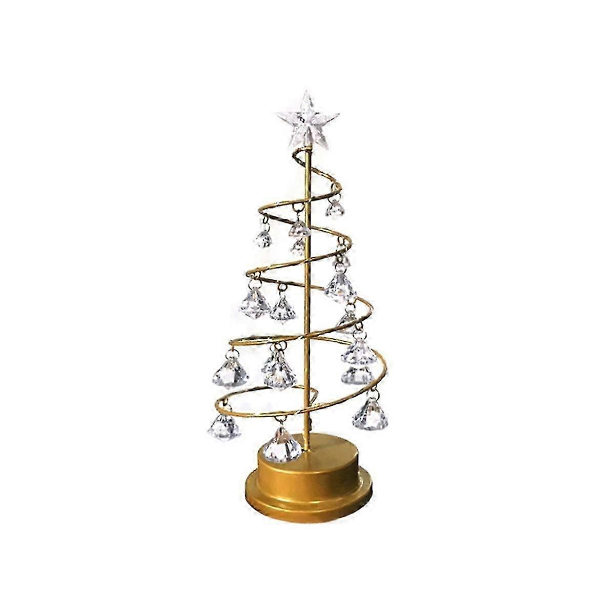 Christmas Metal Crystal Tree with LED Lights - Tabletop Xmas Decorations L
