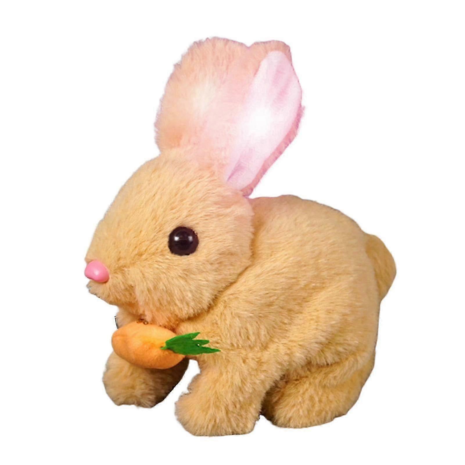 Realistic Talking & Walking Interactive Plush Bunny Toy for Easter, Cute Robot Bunny Gift for Kids