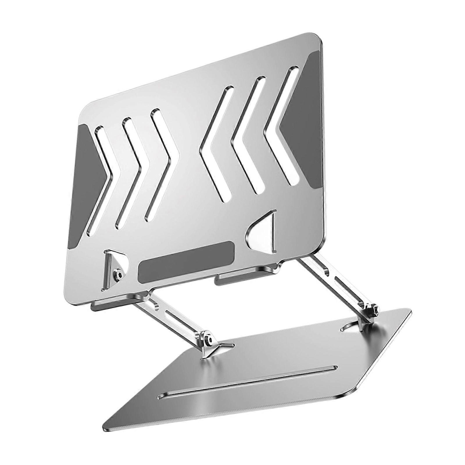 Adjustable Laptop Stand for Desk Metal Foldable Laptop Stand Portable Laptop Holder Mount Cooling Computer Notebook Silver