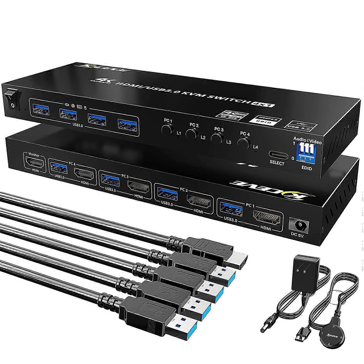 KVM401A 4 Ports USB 3.0 Shared Device HDMI KVM Switch KVM401A