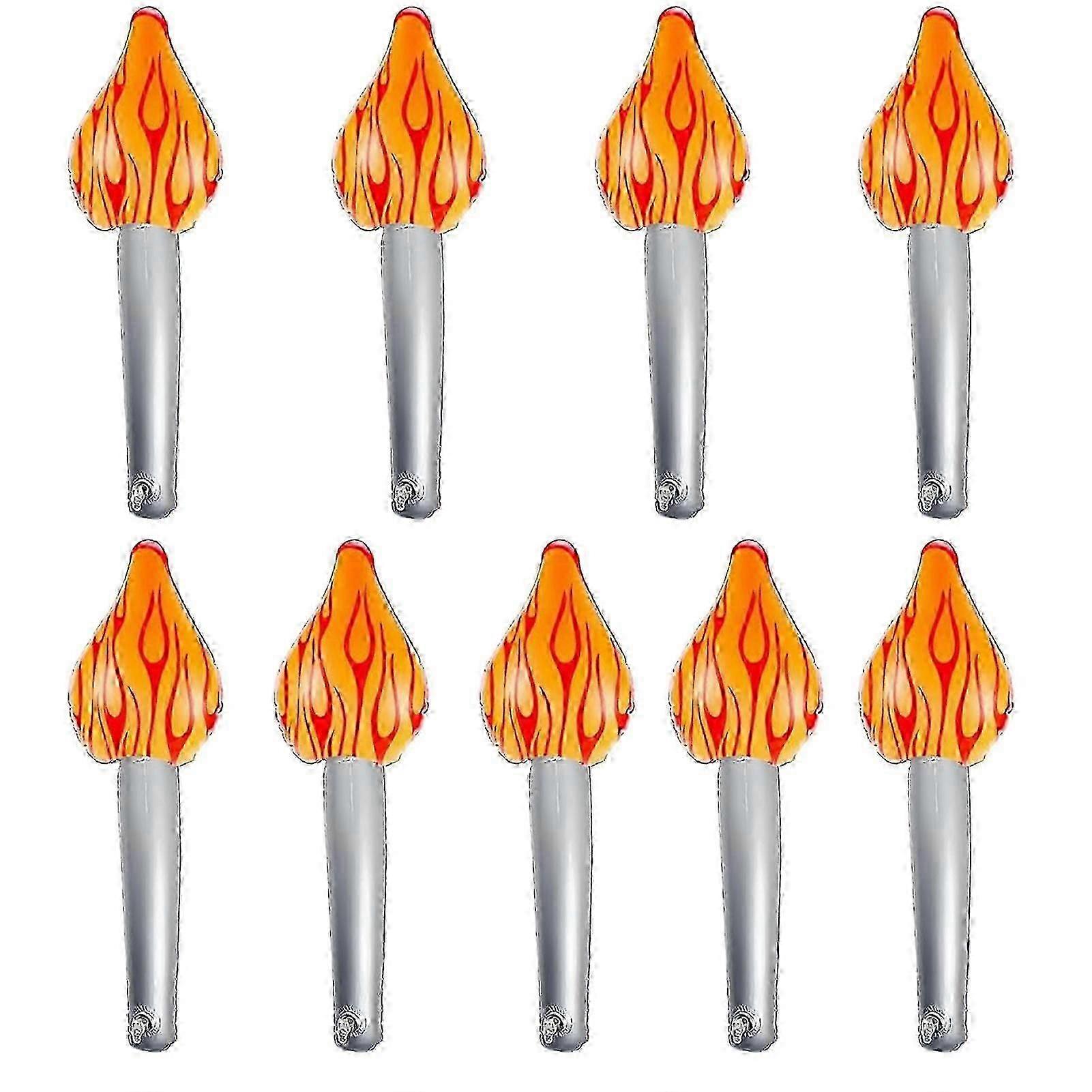 Inflatable Torches Stick LED Flames Flickering Lantern Waterproof Torches Prop for Cosplay Party