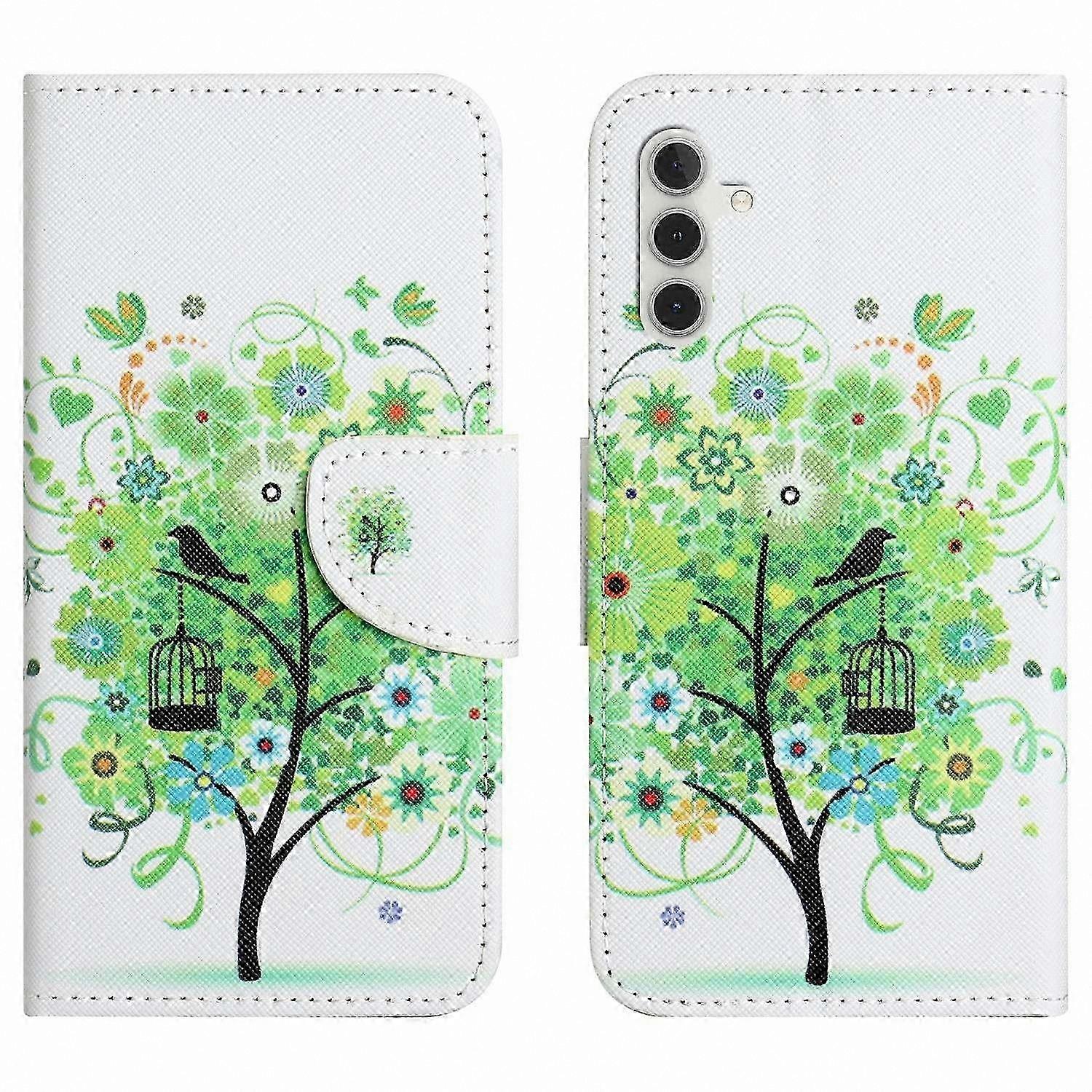 Cross Texture Leather Phone Case with Pattern Printing for A56 5G Model