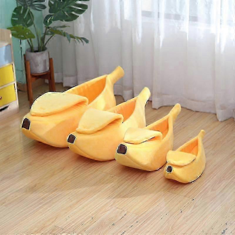 Banana Cat Bed House Funny Cute Cozy Pet Cat Nest Warm Comfort Soft Washable-In Stock