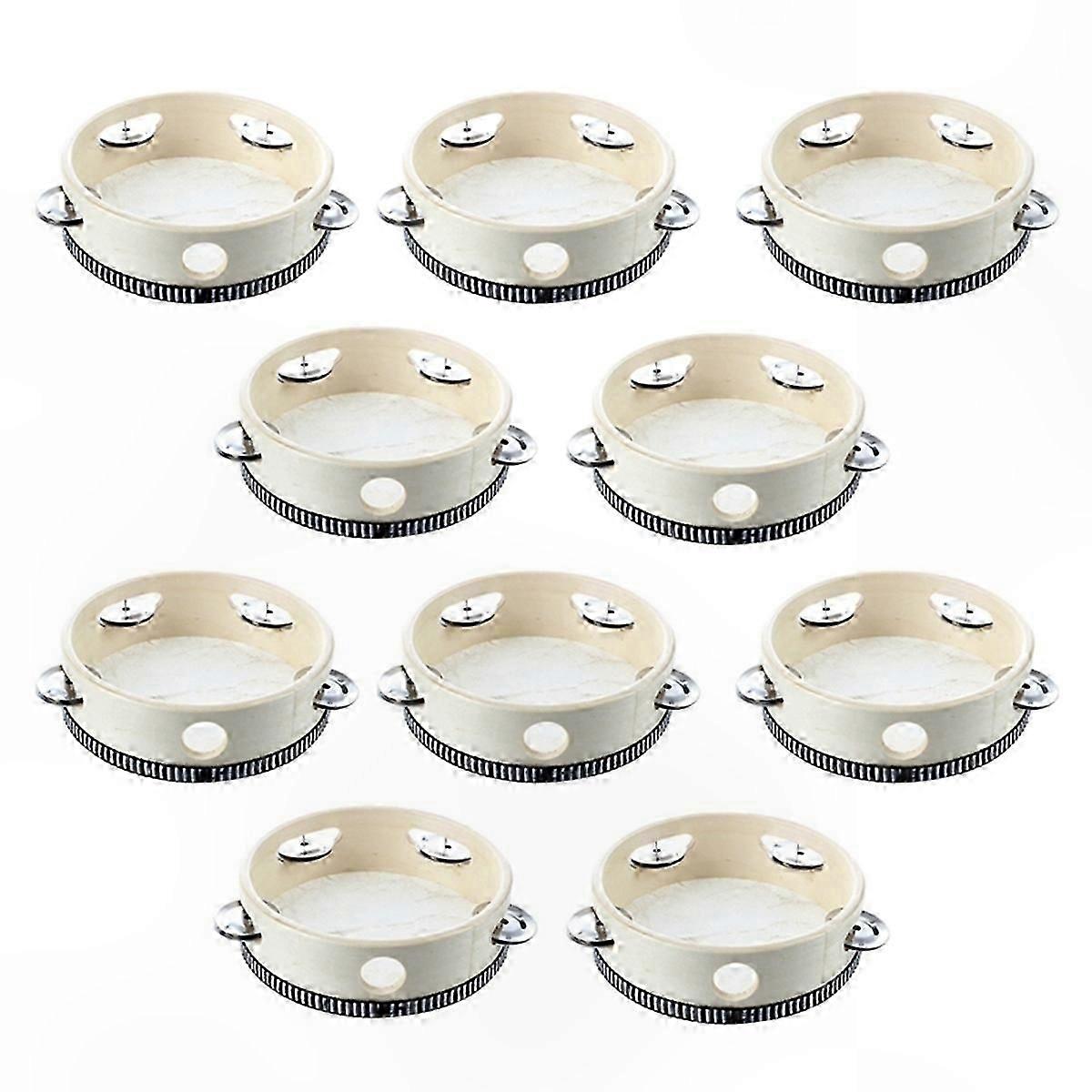 10 Pack Musical Percussion Instruments Round Handheld Drums