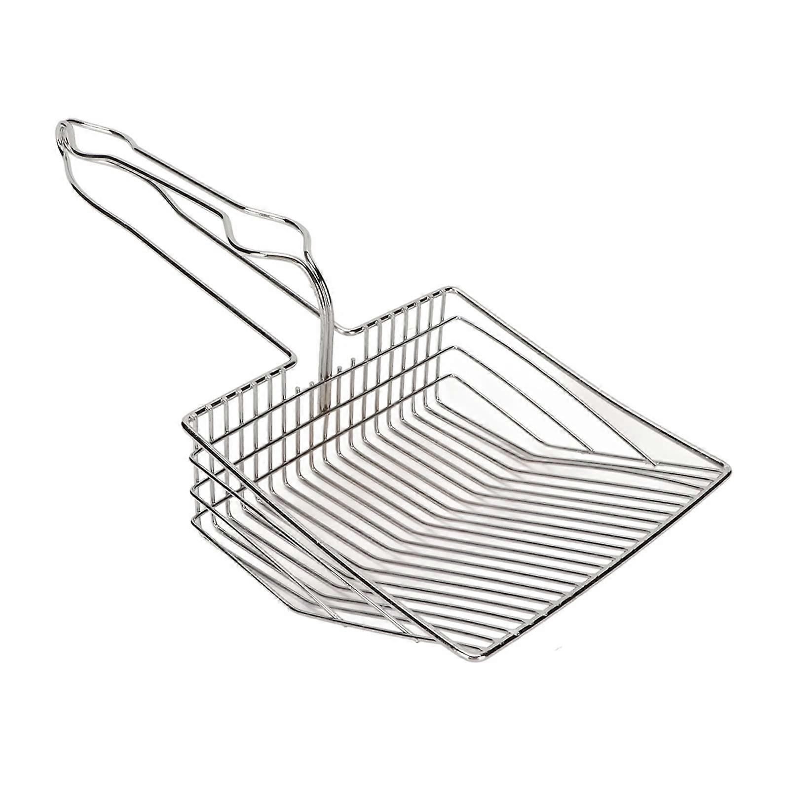 Cat Litter Scoop, Heavy Duty Deep Shovel with Base Bracket Metal Pooper Scooper