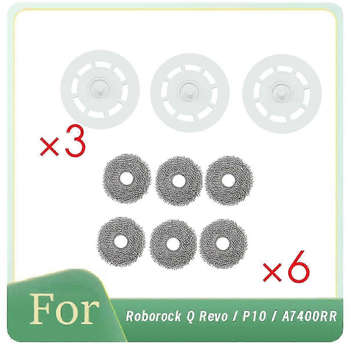 9 Pcs for Roborock Q Revo / P10 / A7400RR Mop Pad Spare Parts