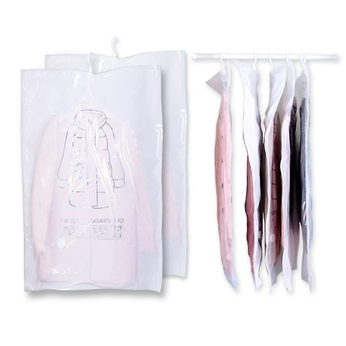 Pack of 5 Hanging Vacuum Storage Bags with Hand Pump