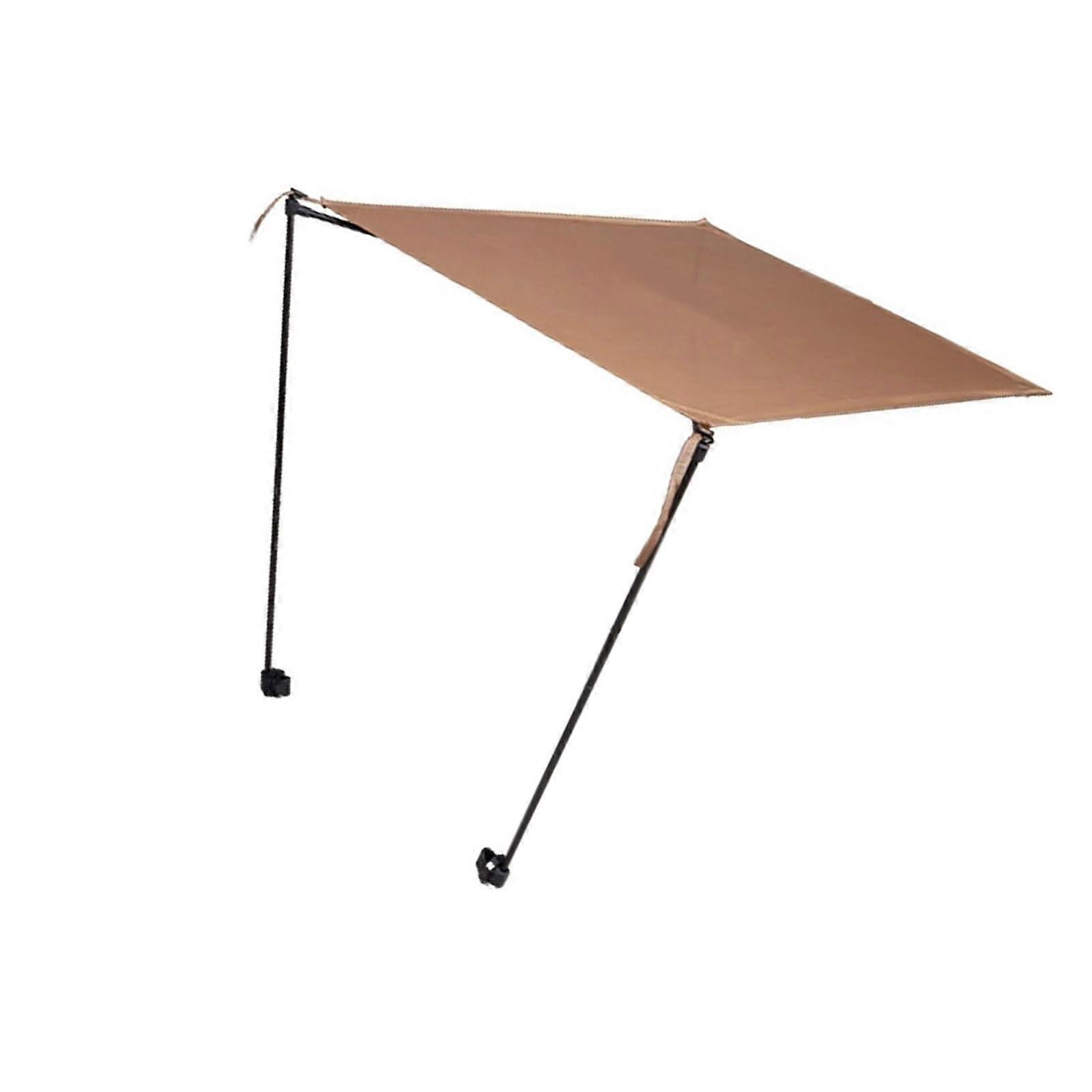 Folded Camping Chair Portable Sun Shade Canopies Khaki Compact For Beach Fishing