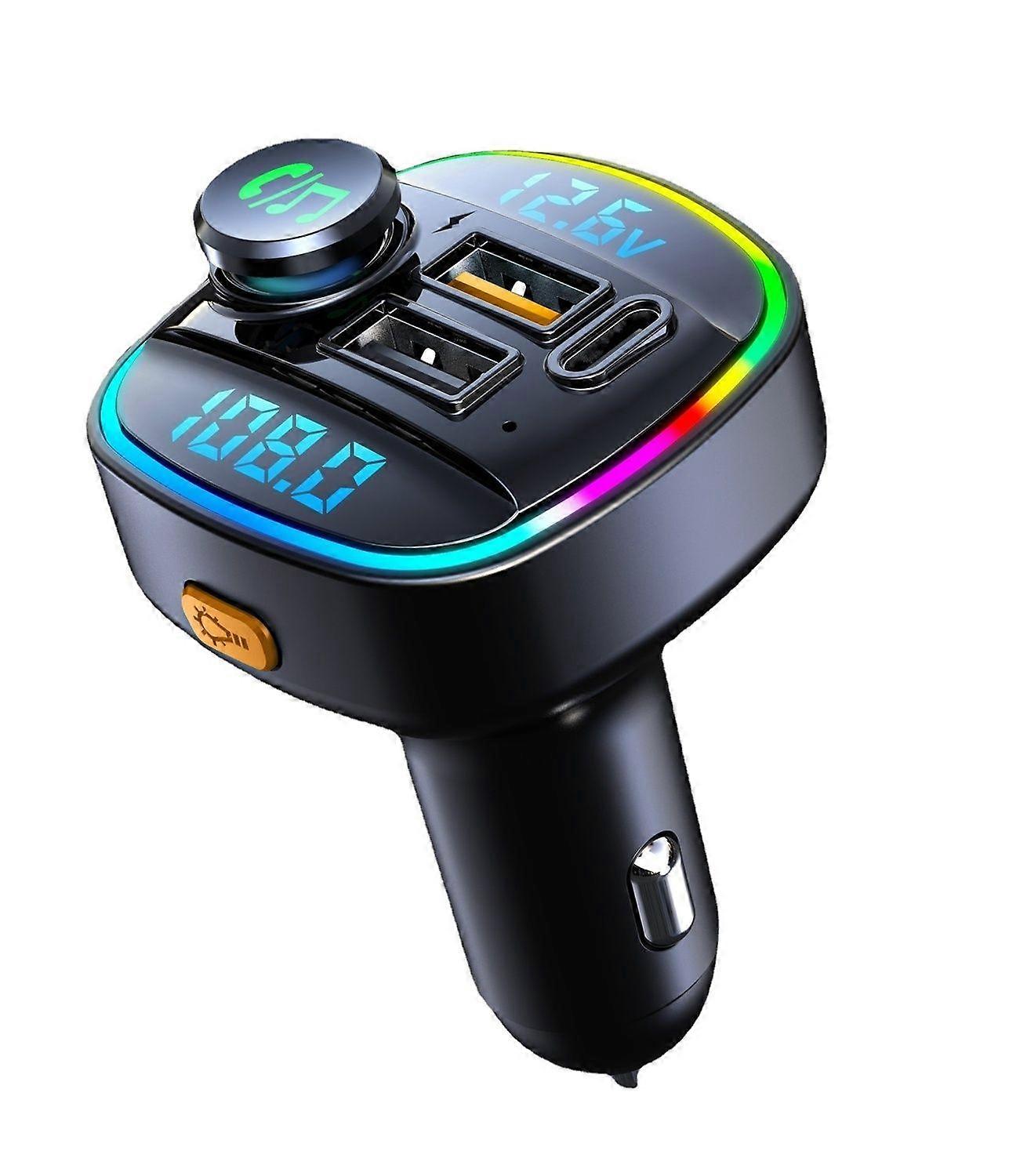 USB C Bluetooth Adapter for Car,Wireless Radio Transmitter Fast Charger Type C with USB Port Charger(Black)
