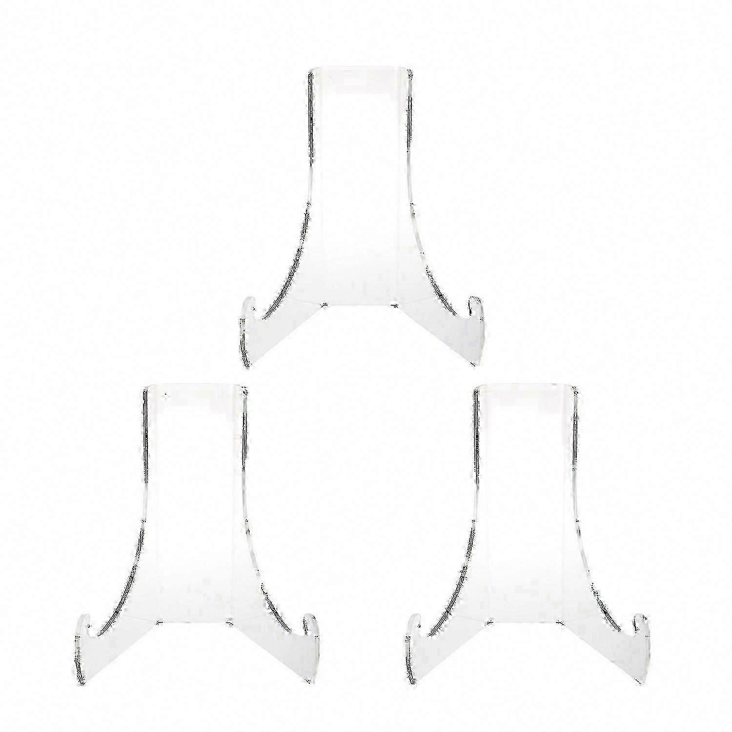 Sturdy Stable Display Easels for 3-Pack Clear Plate Stands, Ideal for Tea Cake Showcasing - JZ