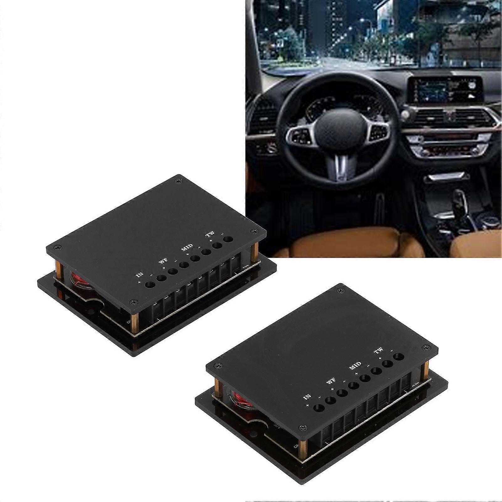 2PCS 3-Way 300W Black Speaker Frequency Divider for Car Audio
