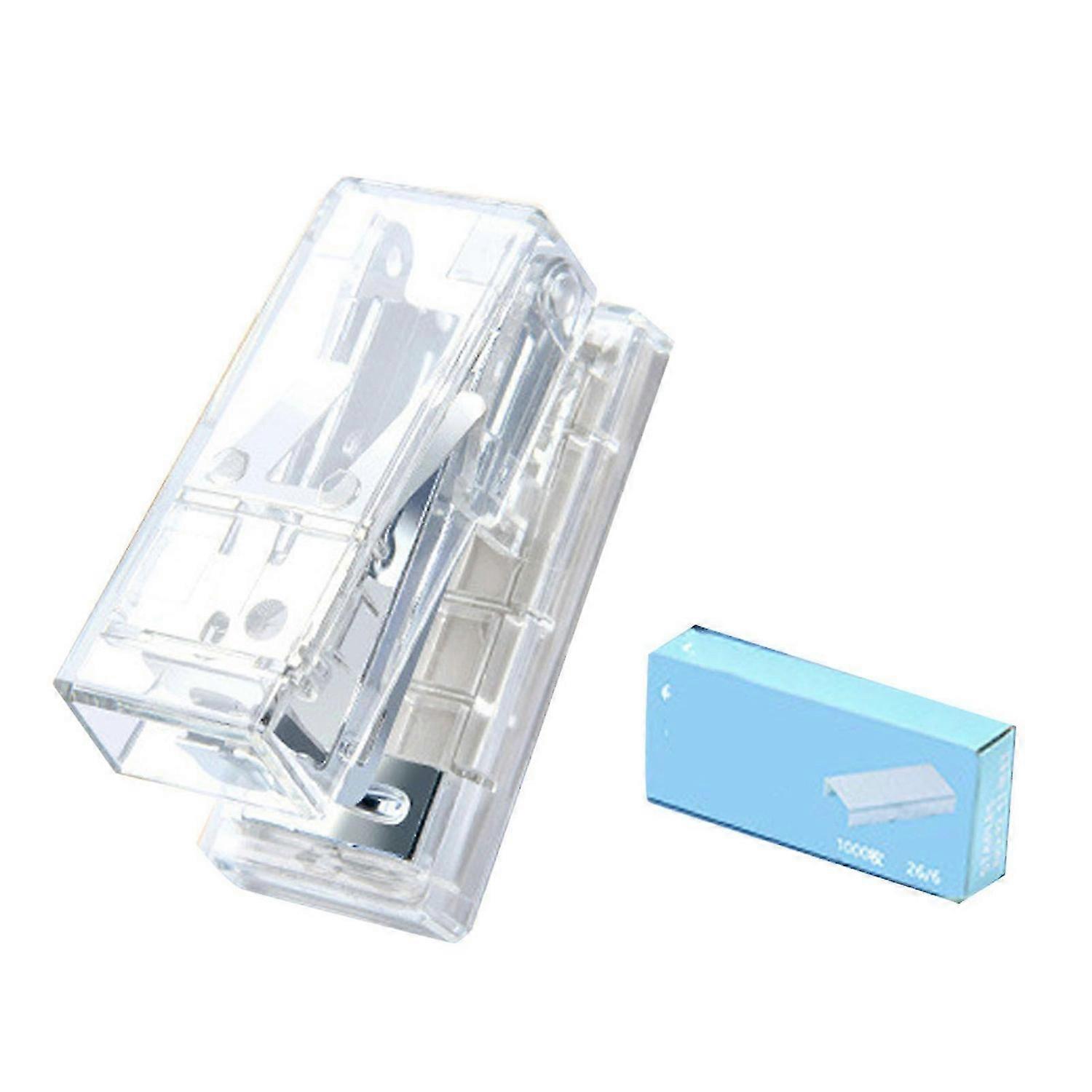 2025 Latest Model Mini Stapler Cute Portable Semitransparent Steel