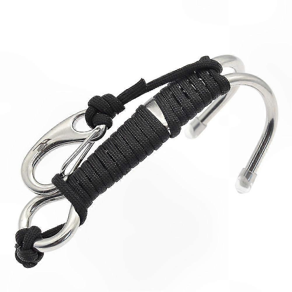 Dual Stainless Steel Reef Hook with Line and Clips for Scuba Diving Drift Current