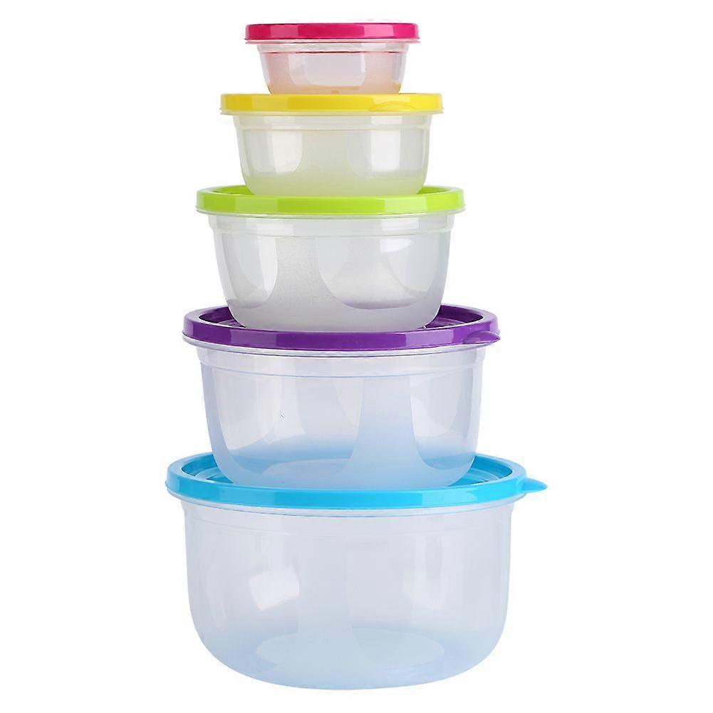 5-Piece Food Container Box, Eco-Friendly, Multi-Capacity, Space-Saving, Fresh-Keeping Plastic Storage Set