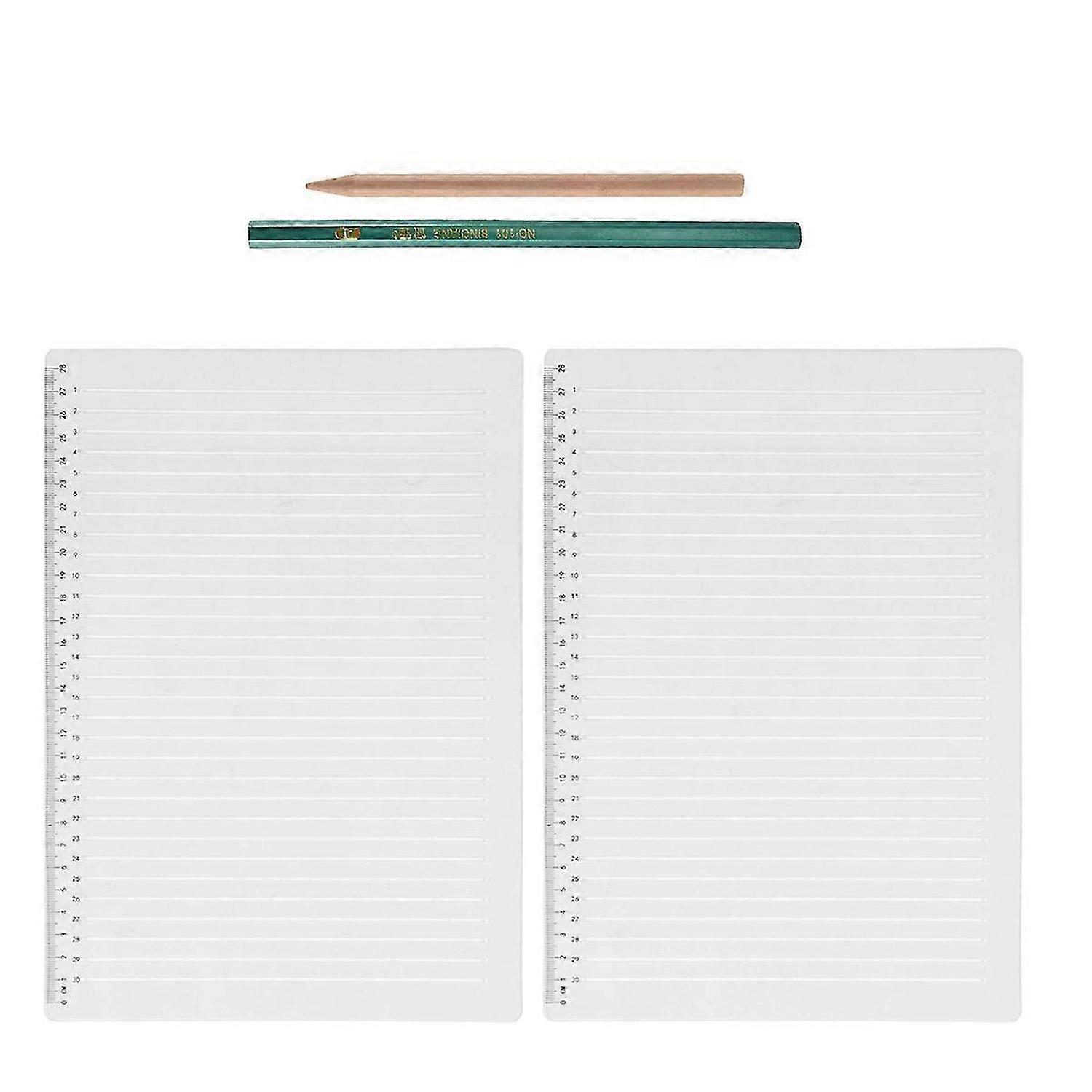 2 Pcs Plastic Straight Line Stencil Template for Journaling Spacing