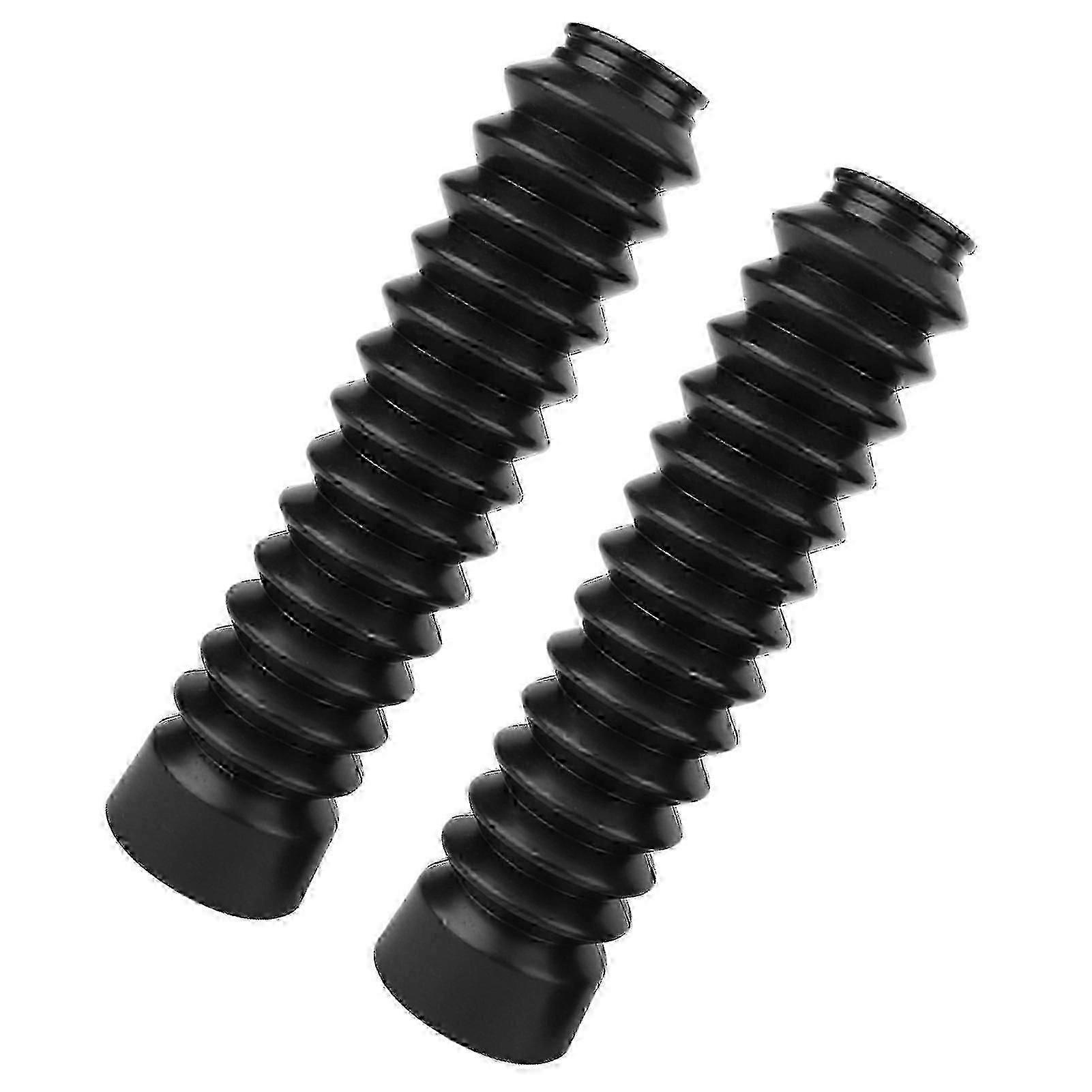 2x Universal Motorcycle Rubber Fork Covers - Durable Front Fork Gaiters for Bike Protection