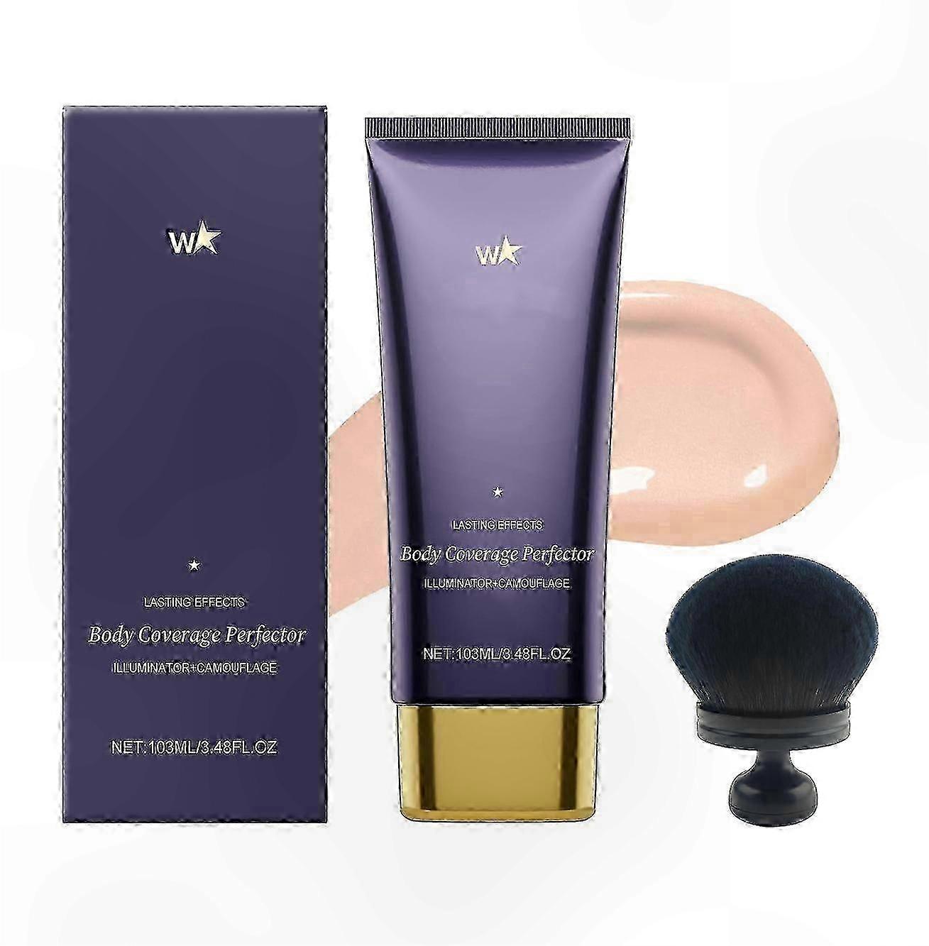 Long-Lasting Waterproof Body Makeup with Applicator, Transfer-Resistant Cream for Full Coverage Tattoo Concealment on Legs and Body