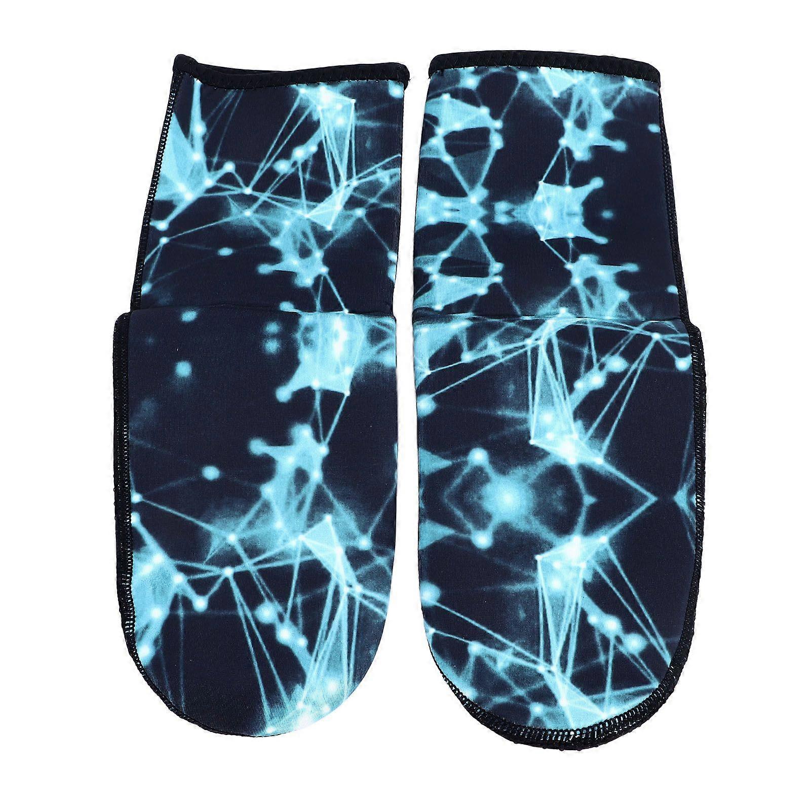 Diving Socks Warm Prevent Slip 3mm Neoprene Stretchy Wetsuit Socks for Men Blue M Size