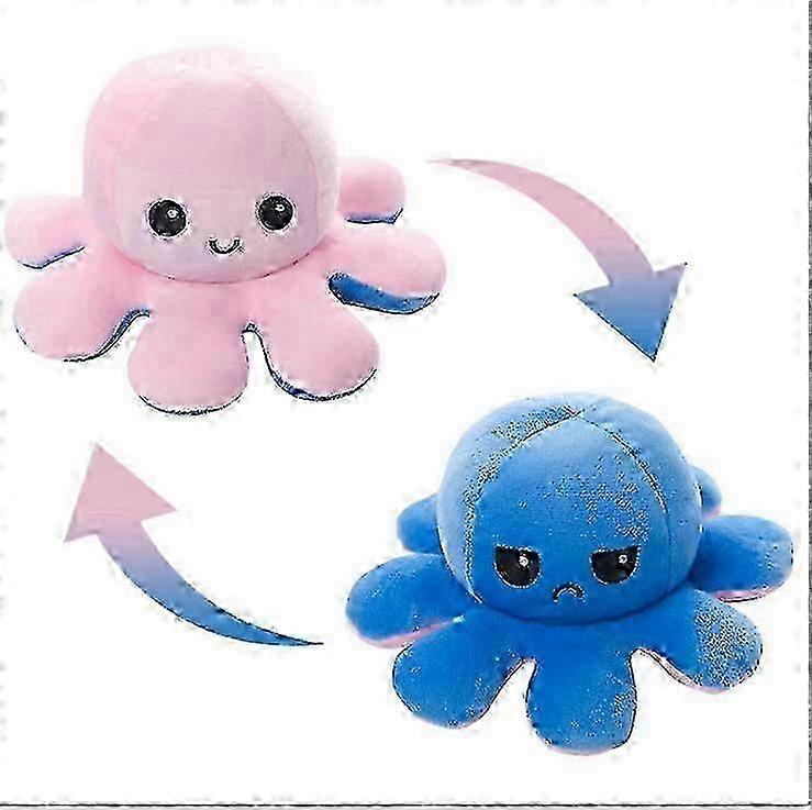 Reversible Happy Sad Octopus Plush Toy 20cm 30cm