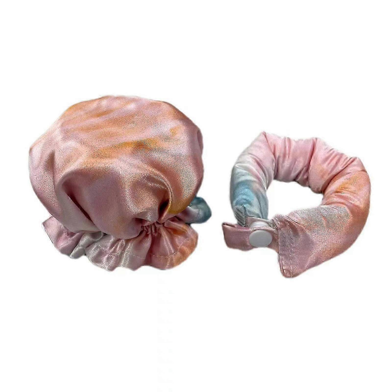 Bigoudi de cheveux sans chaleur en satin Ensemble de 2 rouleaux à cheveux pour boucles sans chaleur avec des capuchons de cheveux Bun Bons Soft Curling Rod Bandeau