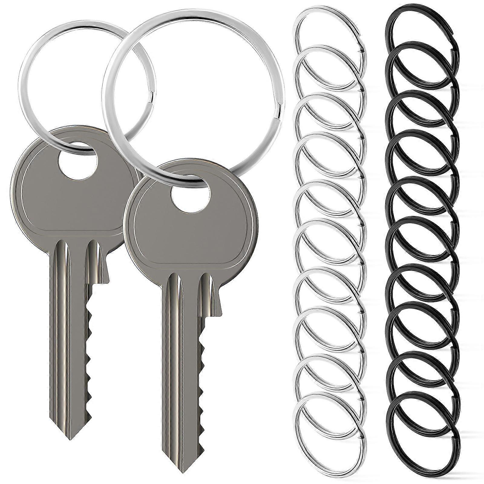 Key Rings Metal Round Rings for Crafting and Keys 28Pcs