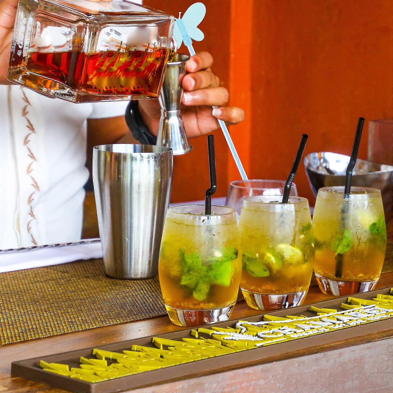 Cocktail Mixing Stirrers Long Handle for Cocktail Parties Assorted Color Acrylic Mixing Drinks 25Pcs