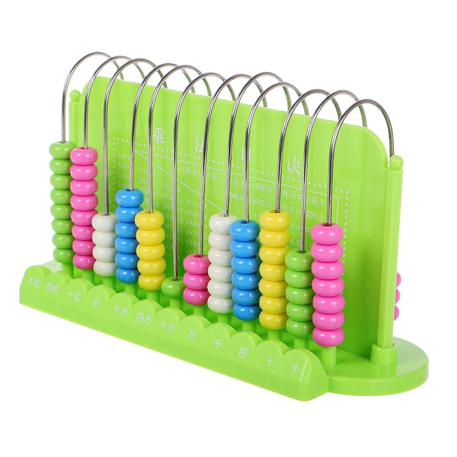 Abacus Toy Children Arithmetic Everyday Carry Green Plastic for Bead Arithmetic 1Pack