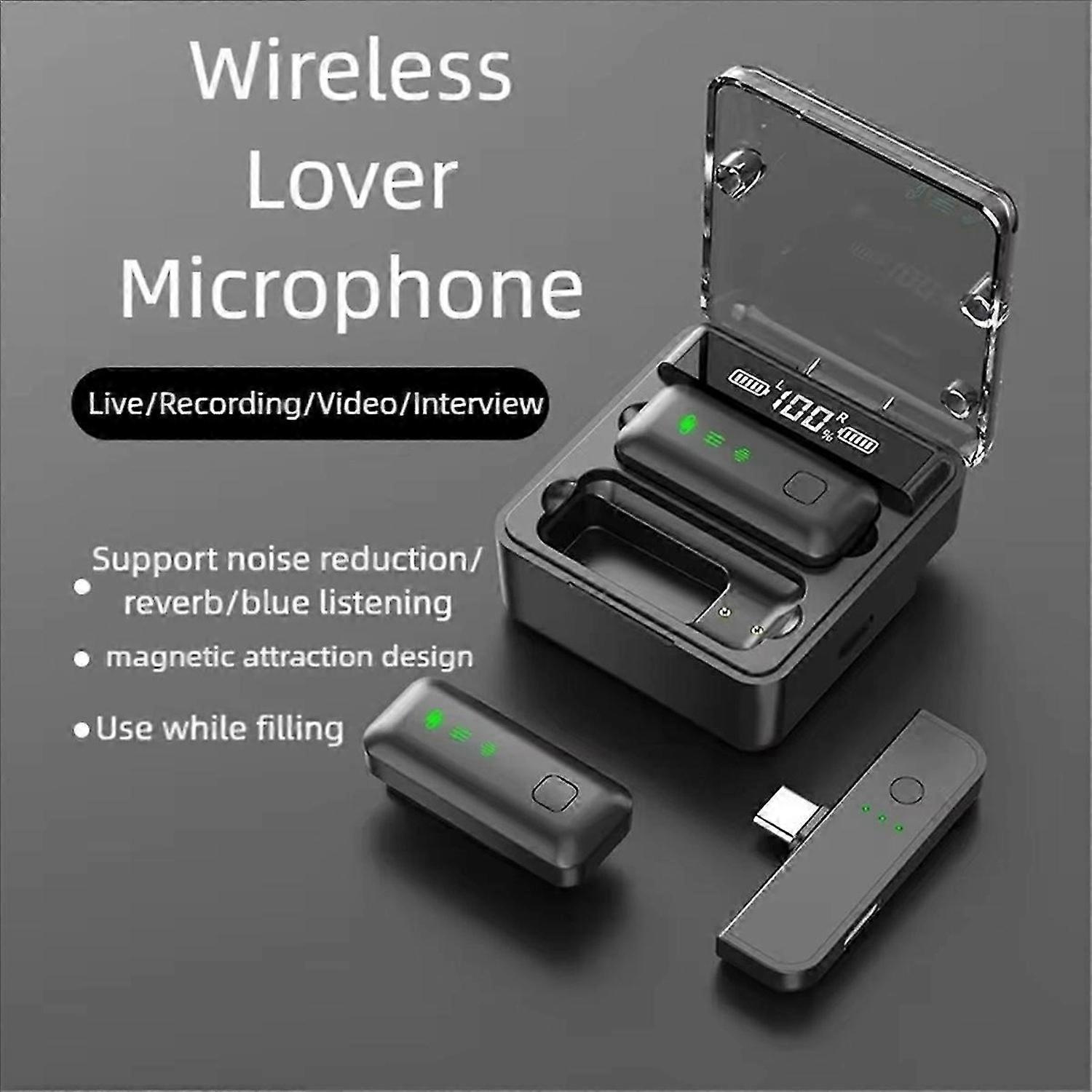 S52 2.4G Wireless Lavalier Radio Recording Mikrofon AI Noise Reduction für IPhone15 Tablet Laptop