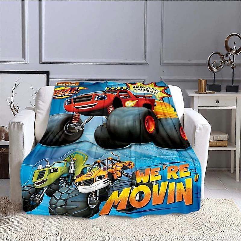 n123 Blaze a monstrum stroje flanelová deka roztomilý karikatura měkké teplé přehozu deka dětský pokoj postel pohovka pikniková deka dárek ju123