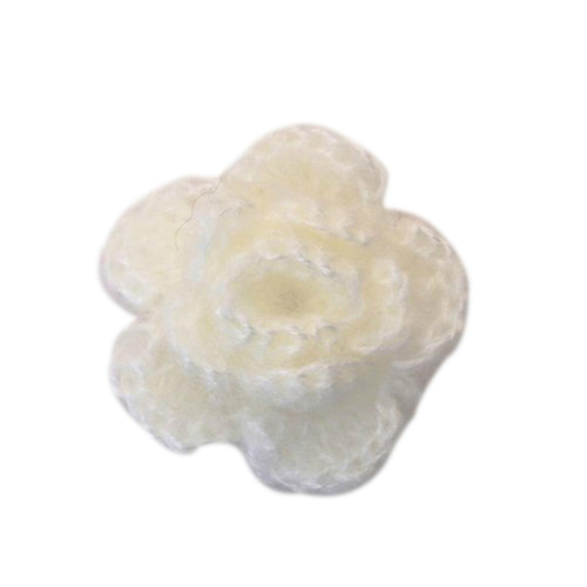 Crochet Flower Applique for Sewing Crafts 10Pcs Handmade 3-Layer White