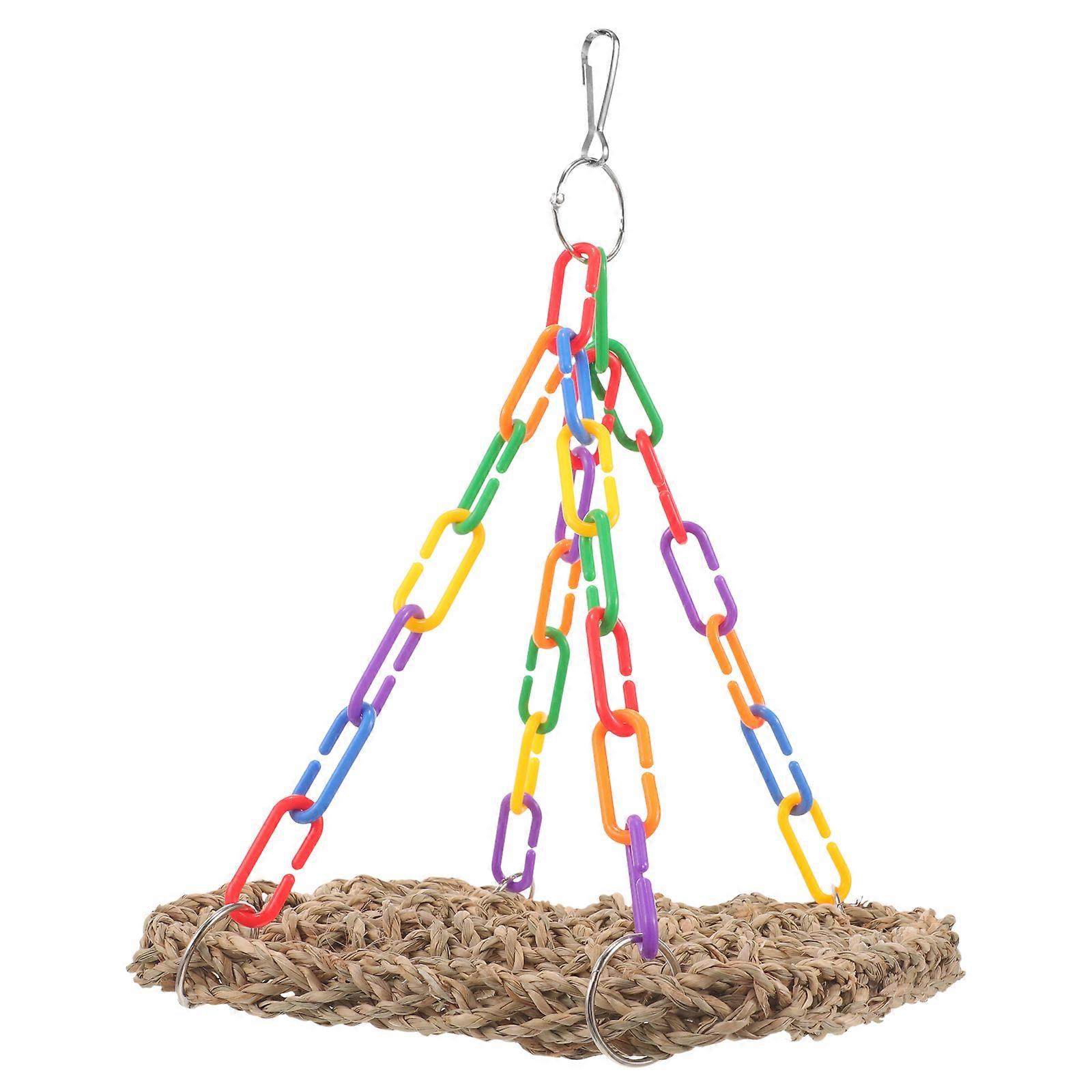 Parrot Swing Bird Toy for Cage with 2Pcs Hanging Hammock for Pets