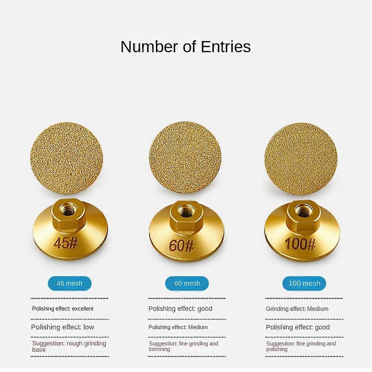 45/60/100 Brazed Flat Grinding Head Abrasive Polishing Stone