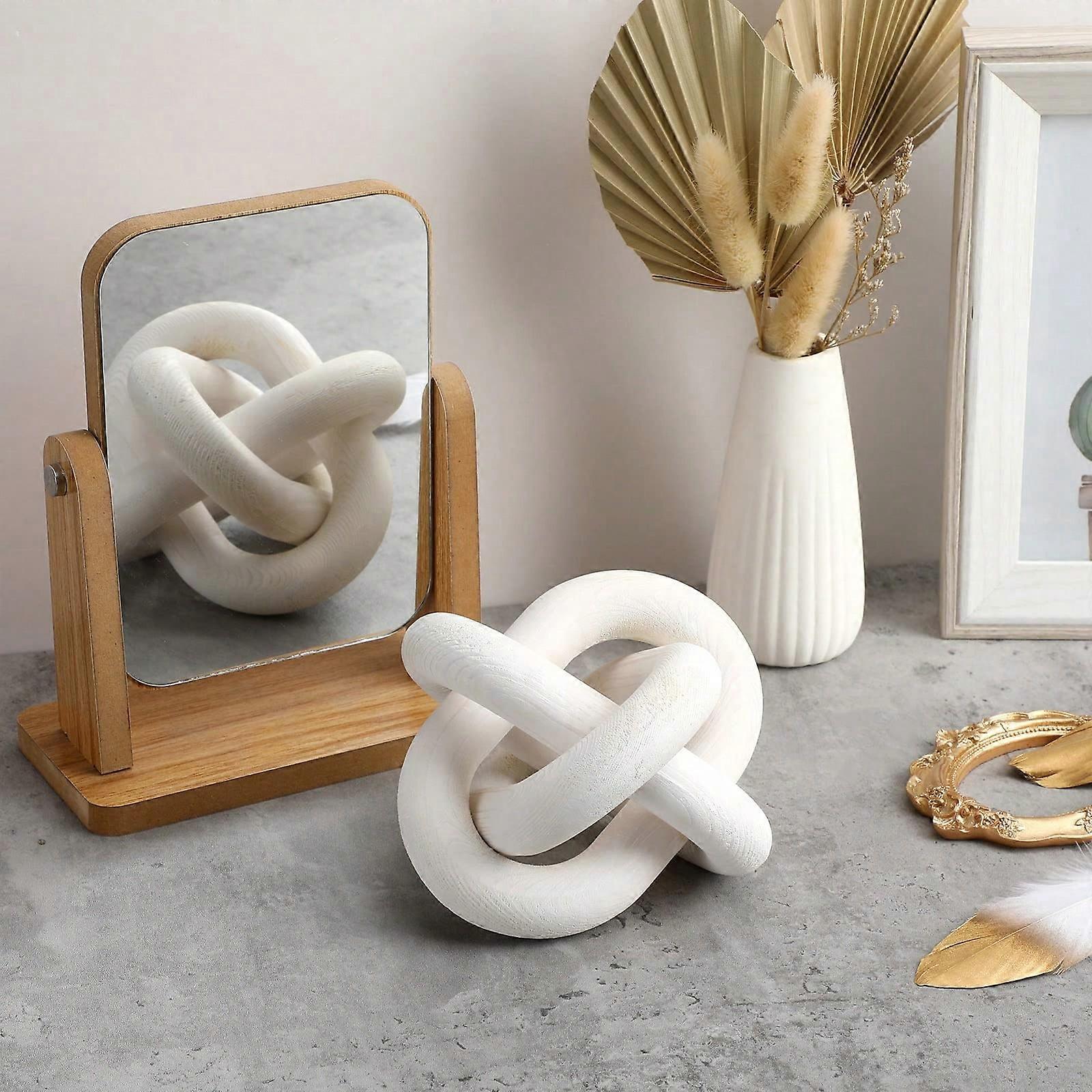 Hand Carved Coffee Table Decoration, Boho Chain Link Decor, Modern Shelf, Rustic Objects for Home Living Room Bedroom