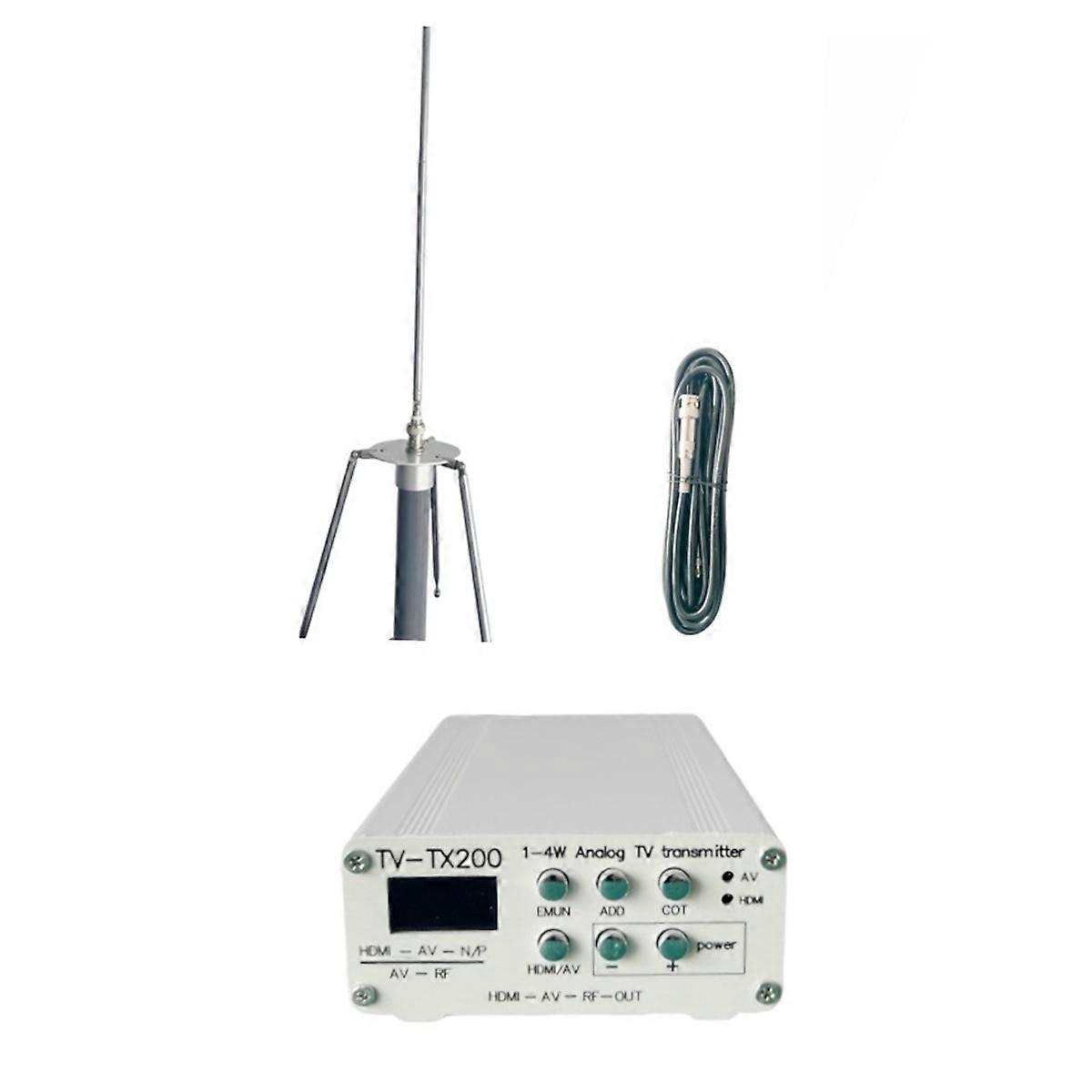 TV-TX200 VHF/UHF Analog TV Transmitter Support HD/AV Input Analog Signal Transmitter with GP Antenn